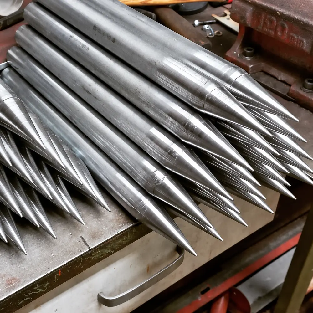 Turned metal components in a specialist machining workshop