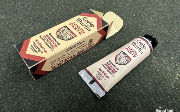 Craig Martin reproduction tooth paste, with actual content - ideal for your reenactment personal hygiene kit.