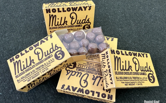 We've reproduced these Holloway's Milk Duds to allow reenactors to snack era correct candy on events.