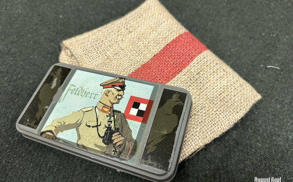 We tried to replicate WW1 cigarette package, but complicated production has stopped us after this prototype.