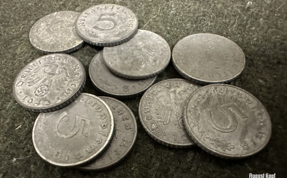 Zinc 5 Reichspfennig set of 10 coins