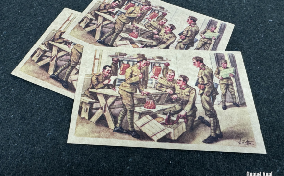 Cardboard reproduction of popular postcards from series 