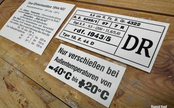 Authentic labels for wooden crate.