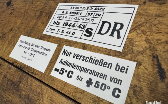 Authentic labels for wooden crate.