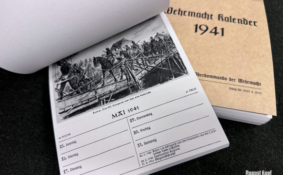 We are happy to offer authentic calendar, moreover a functional one! Composition of the year 1941 has repeated only few times since 40ties, but next year (2025) has the very same dates and days in months.