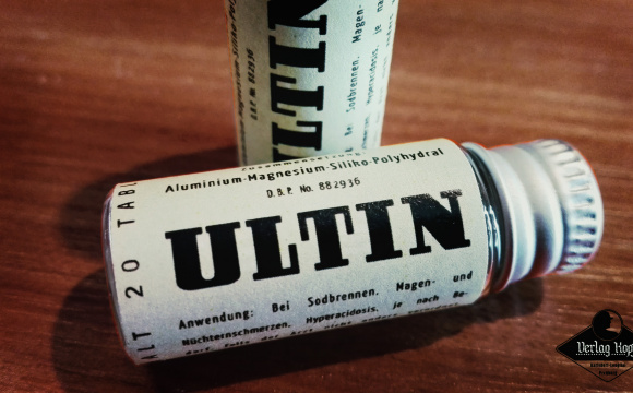 Authentic replica of ULTIN (medicine tube box).