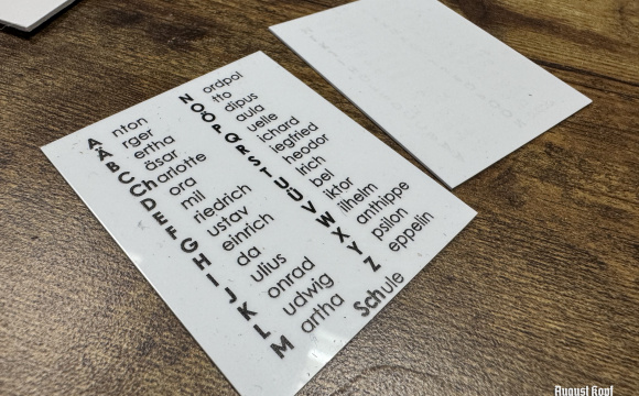 Phonetic sheet german universal WW2