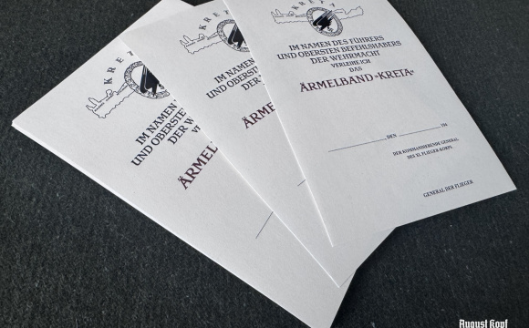 Ärmelband Kreta certificate