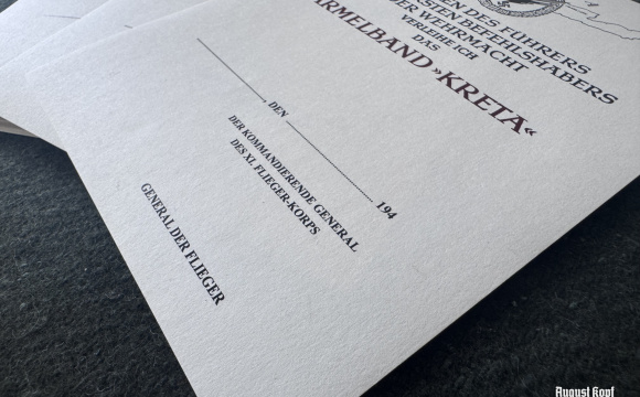 Ärmelband Kreta certificate