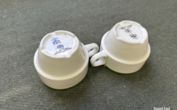 Pair of WH ceramic cups marked