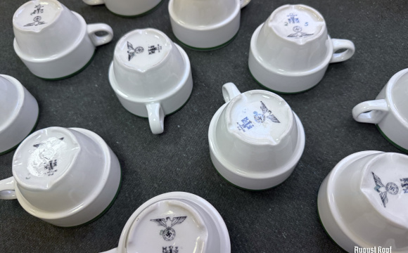 Pair of WH ceramic cups marked