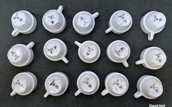 Pair of WH ceramic cups marked