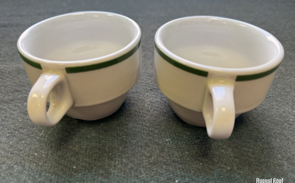 Pair of WH ceramic cups marked