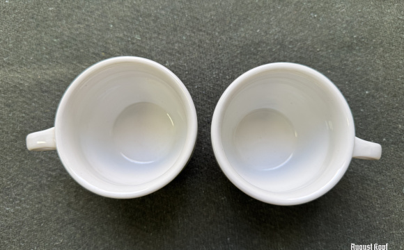 Pair of WH ceramic cups marked