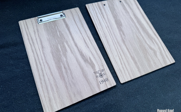 Wooden clip board marked