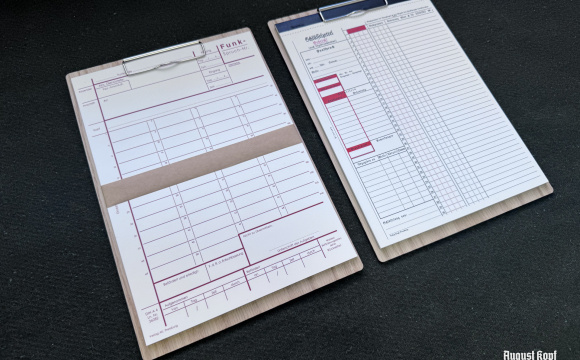 Wooden clip board marked