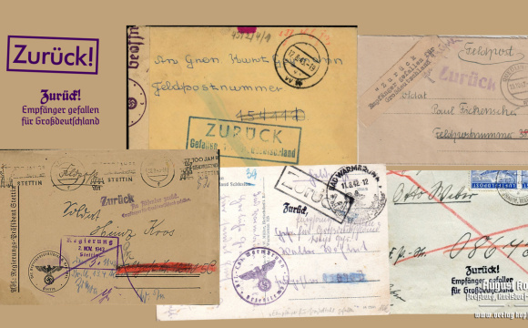 Rubber stamp: Feldpost Zurück 2x