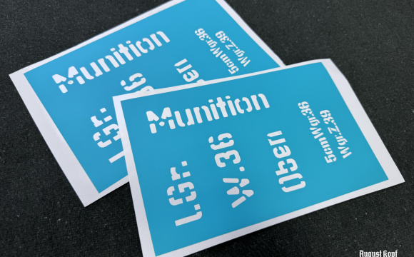 Stencil for metal case 5cm leichte Granatwerfer 36.