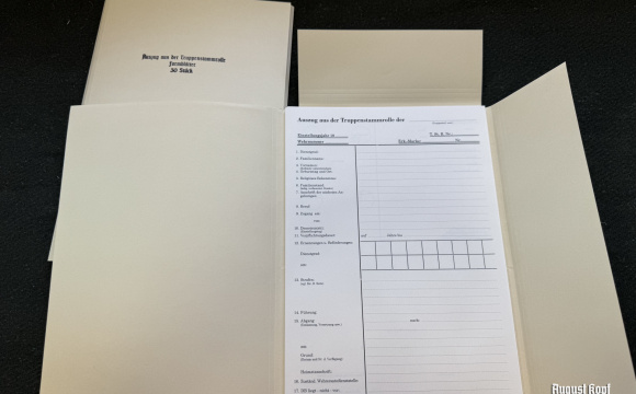 These forms were used by the German armed forces during World War II to record and manage the service history of military personnel.
