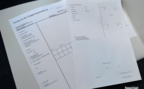Truppenstammrollenblatt Auszug - 30pcs