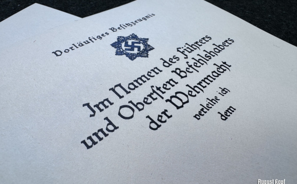 Deutsche Kreuz in Gold certificate