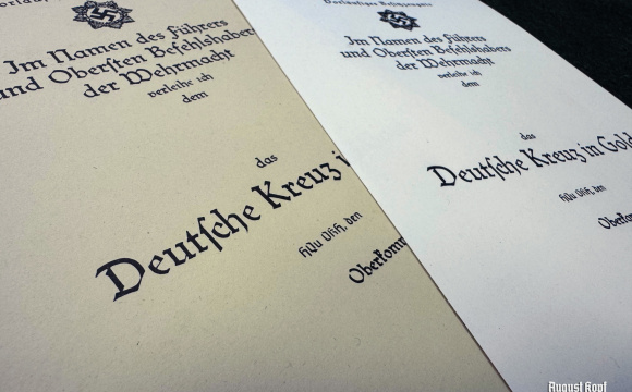 Deutsche Kreuz in Gold certificate