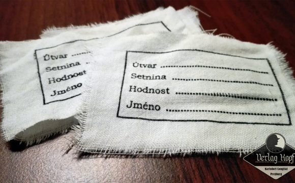 Set of 5 cloth nametags for Czechoslovak army during First Czechoslovak Republic.