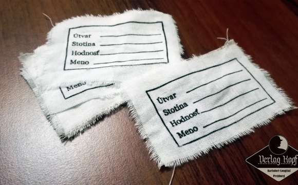 Set of 5 cloth nametags for Slovak army after 1938.