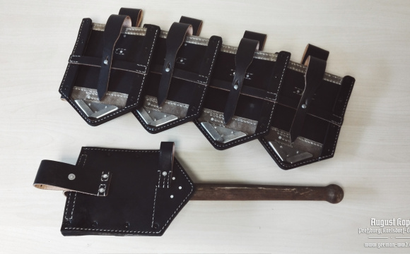 Klappspaten leather case - black color