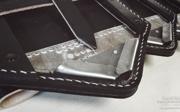 Klappspaten leather case - black color
