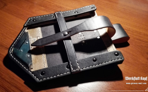 Klappspaten leather case - black color