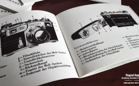 Contax II camera instructional booklet