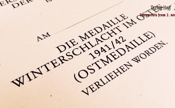 Winterschlacht im Osten 1941-1942 certificate