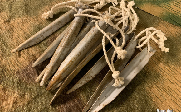 Simple post war tent pegs in used condition.