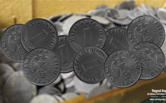 We acquired a bigger lot of original WW2 german coins, all are valued 1 Reichspfennig.