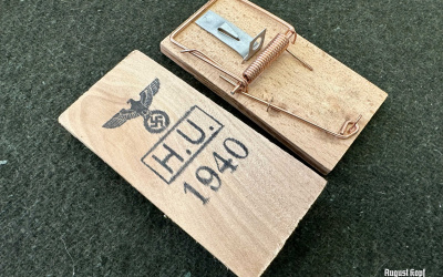 Simple vintage wooden mousetrap.