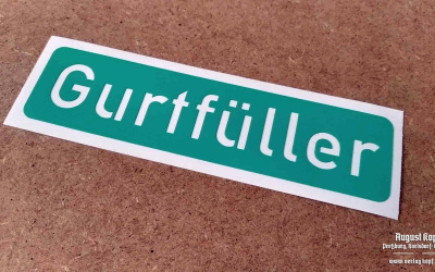 Sticker stencil for marking metal mg box with Belt loader.