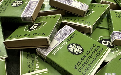 Well made reproduction of WW2 package for 6 cigarettes.