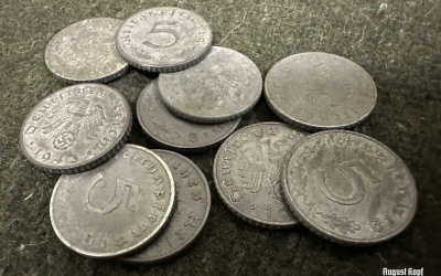 Zinc 5 Reichspfennig set of 10 coins
