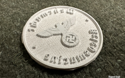 Engraved rubber pad of official Wehrmacht navy stamp.