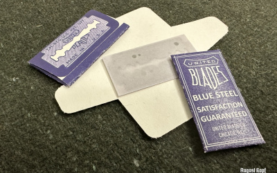 Wartime design of razor blades.