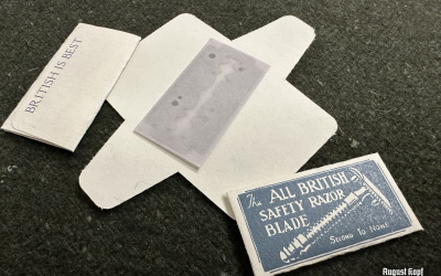 Wartime design of razor blades.
