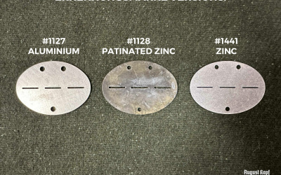 Erkennungsmarke - dog tag patinated zinc