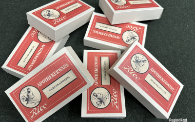 Circa 1915-1930 era design of medical box for cotton wool, produced in First Czechoslovak Republic.