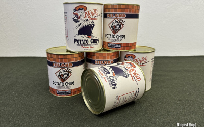 US can of HILAND potato chips