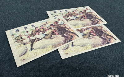 Cardboard reproduction of popular postcards from series 