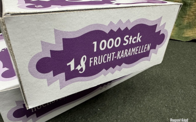 Box for Frucht Karamellen candies sweet empty