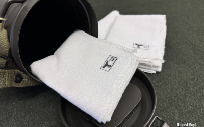 Repro rag that was a mandatory part of every gas mask tube.