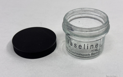 Vaseline glass container