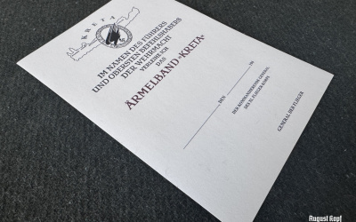 Ärmelband Kreta certificate